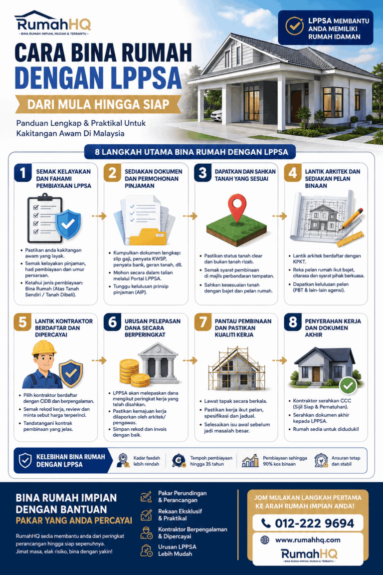 Cara Bina Rumah Dengan LPPSA Dari Mula Hingga Siap: 8 Langkah Wajib Penjawat Awam Elak Loan Lulus Tapi Rumah Tak Jalan! | RumahHQ 5 Cara Bina Rumah Dengan LPPSA Dari Mula Hingga Siap 8 Langkah Wajib Penjawat Awam Elak Loan Lulus Tap