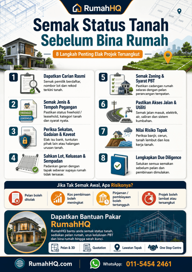 Jangan Bina Dulu! 8 Langkah Wajib Semak Status Tanah Sebelum Bina Rumah Agar Projek Tidak Tersangkut | RumahHQ 2 ChatGPT Image Jul 21 2026 11 23 42 PM 1