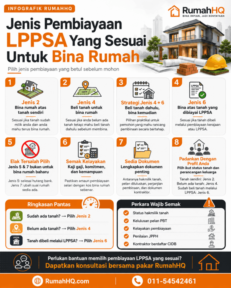 Jenis Pembiayaan LPPSA Untuk Bina Rumah: Ramai Penjawat Awam Salah Pilih — Ini Cara Pilih Yang Betul Sebelum Mohon! | RumahHQ 2 Jenis Pembiayaan LPPSA Untuk Bina Rumah Ramai Penjawat Awam Salah Pilih — Ini Cara Pilih Yang Betul