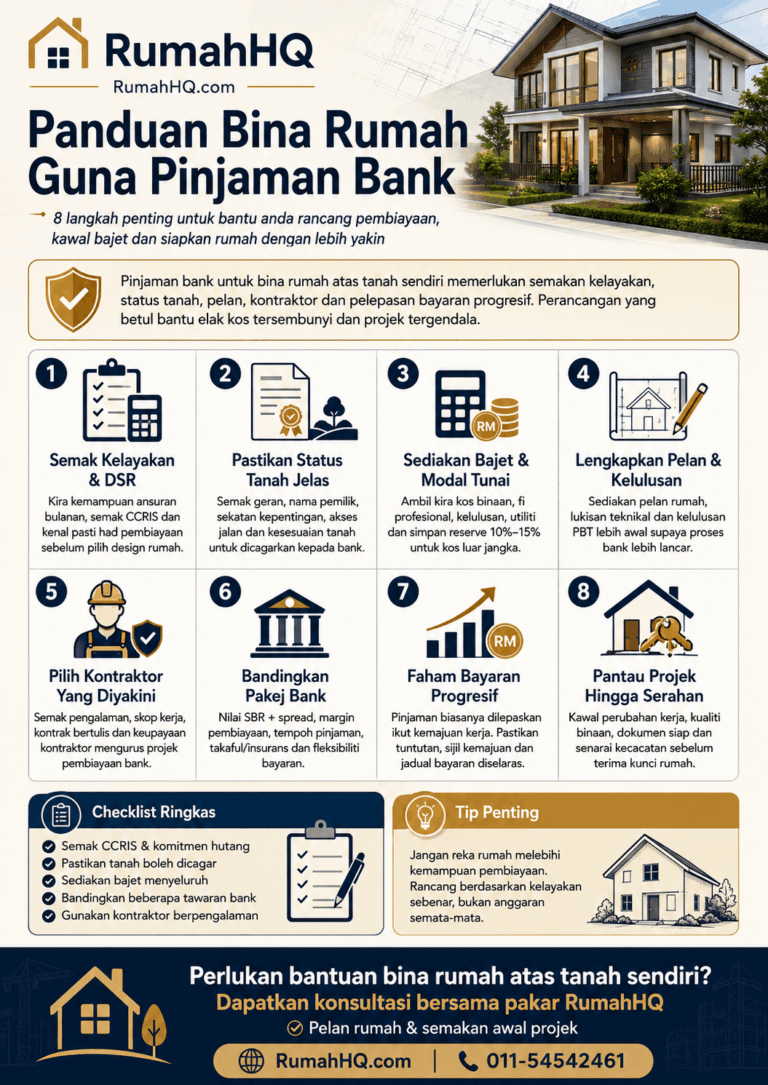Panduan Bina Rumah Guna Pinjaman Bank 2026 8 Langkah Lulus Pembiayaan Elak Duit Tersekat Siapkan Rum
