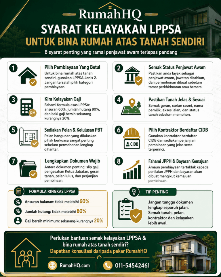 Syarat Kelayakan LPPSA Untuk Bina Rumah Atas Tanah Sendiri: 8 Syarat Penting Yang Ramai Penjawat Awam Terlepas Pandang! | RumahHQ 5 Syarat Kelayakan LPPSA Untuk Bina Rumah Atas Tanah Sendiri 8 Syarat Penting Yang Ramai Penjawat Awam