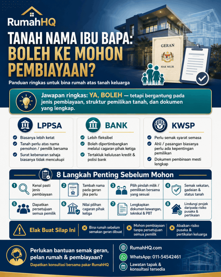 Tanah Masih Atas Nama Ibu Bapa Ini Cara Mohon Pembiayaan Bina Rumah Tanpa Permohonan Tersangkut